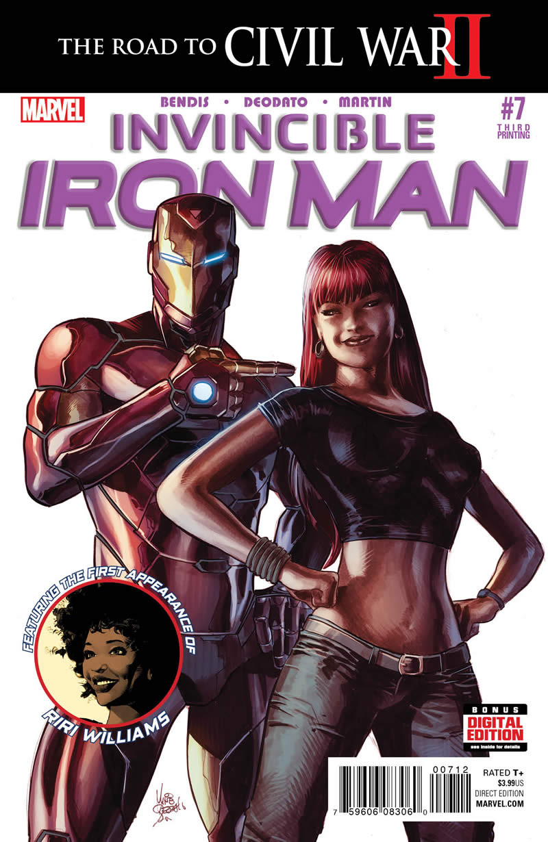 INVINCIBLE IRON MAN #7 3rd PRINTING cover by Mike Deodato, Jr.