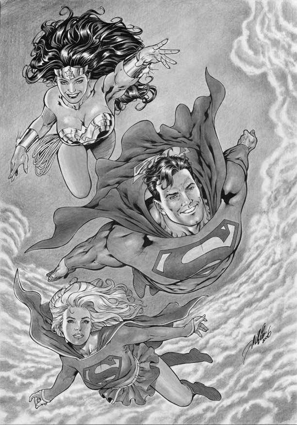 Wonder Woman, Supergirl and Superman by Al Rio