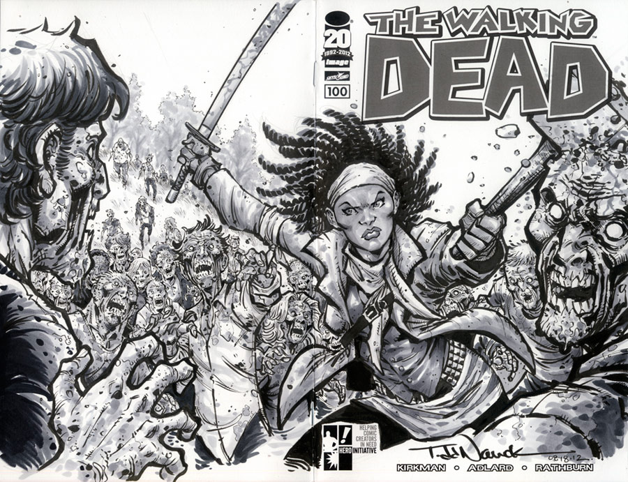 THE WALKING DEAD #100 Sketch Cover by Todd Nauck