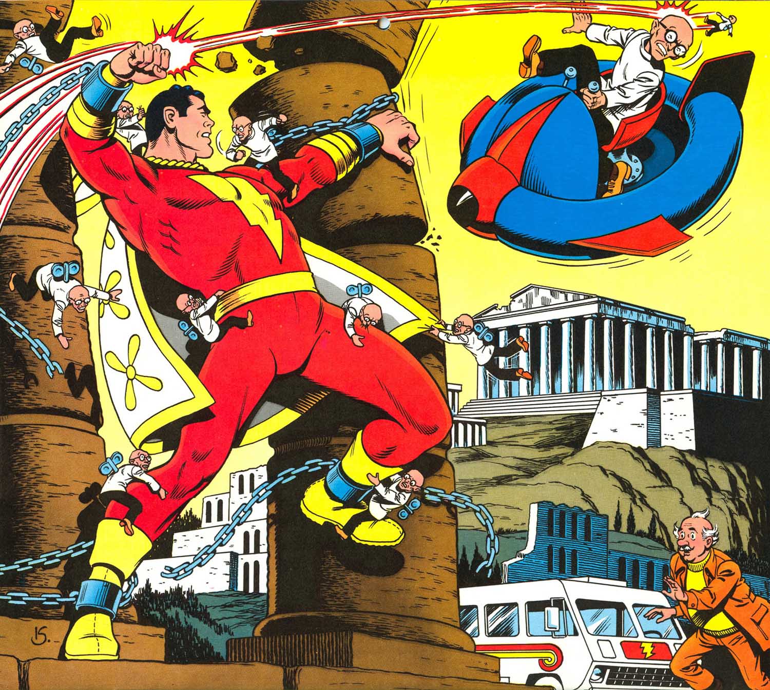 1977 Super DC Calendar for December: Shazam! vs Dr. Sivana