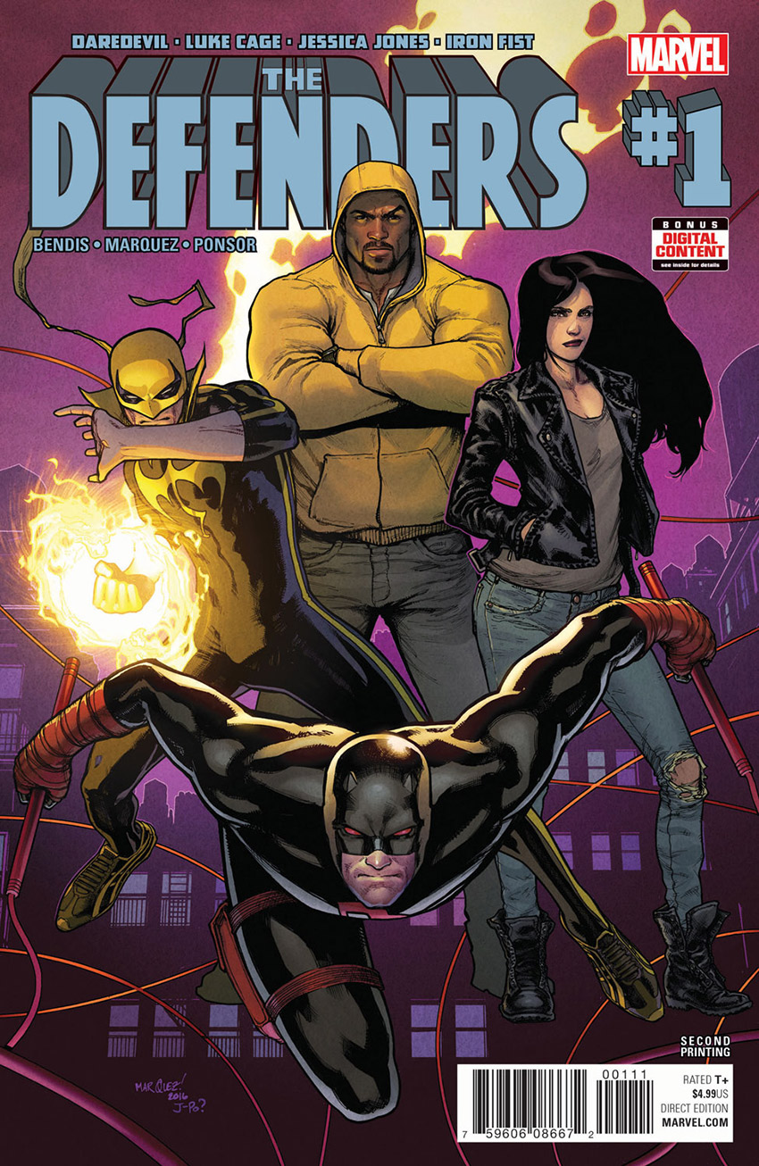 DEFENDERS #1 SECOND PRINTING VARIANT cover by David Marquez