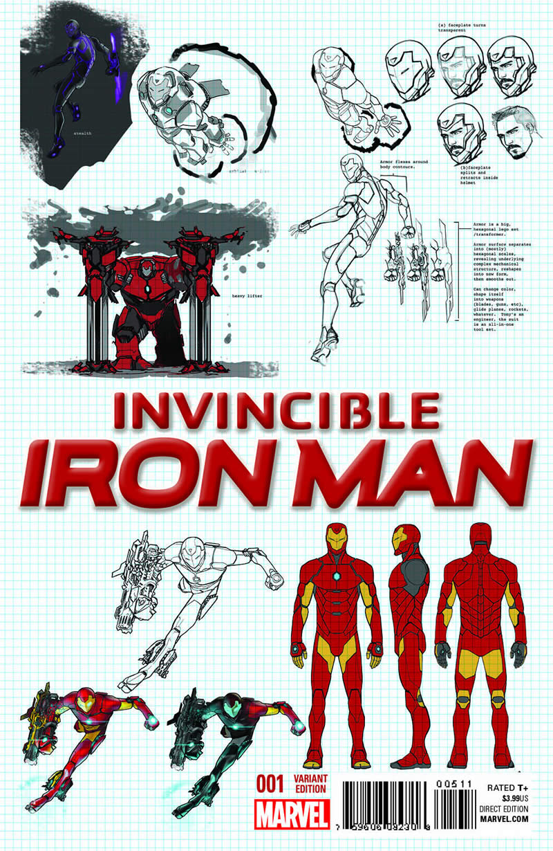 INVINCIBLE IRON MAN #1 Design Variant by DAVID MARQUEZ