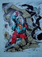 ORIGINAL COMIC ART DC SUPERBOY RESCUE NORM BREYFOGLE