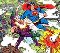 1977 Super DC Calendar for May: Superman vs Lex Luthor