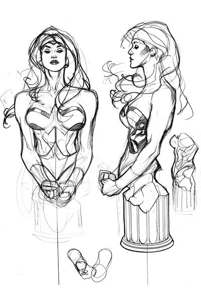 Wonder Woman Statue sketches
