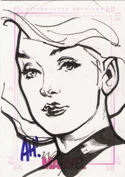 Women of Marvel Sketch Card - Invisible Woman - by Adam Hughes