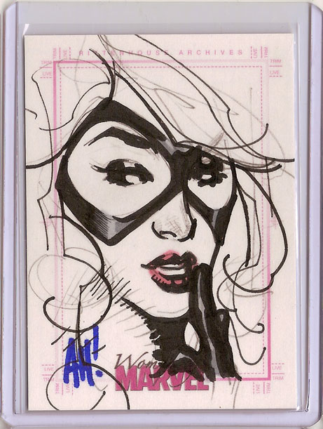 Adam Hughes - Women of Marvel Sketch Card - Black Cat