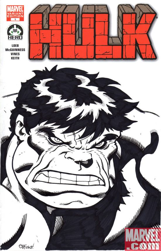 Hulk Hero Initiative sketch cover HULK