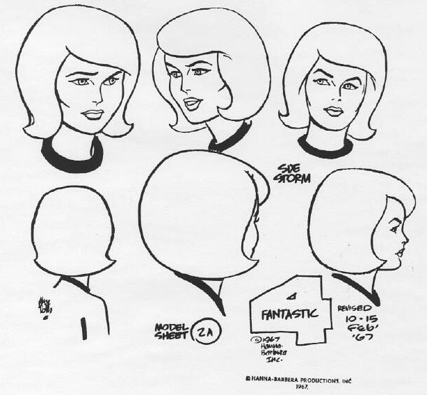 Fantastic Four Model Sheet - Sue Storm
