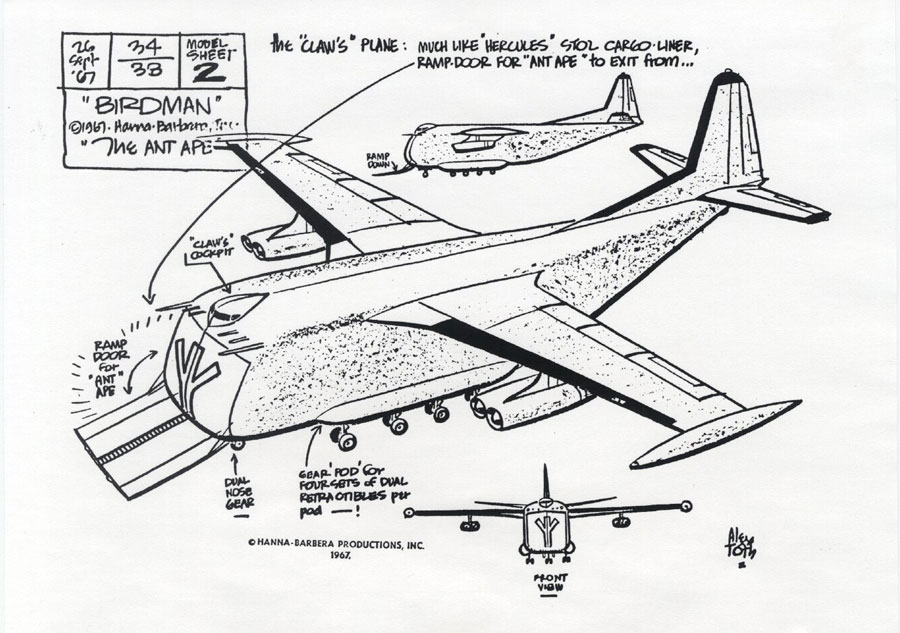 Birdman Model Sheet #2 - The Claw's Plane