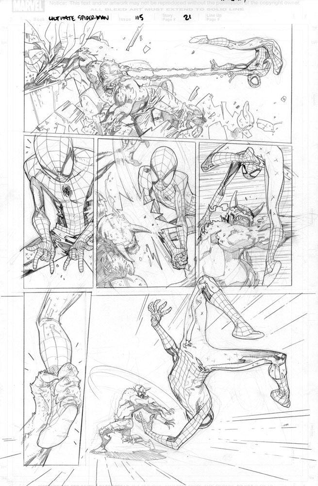 ULTIMATE SPIDER-MAN #115 page 21 pencils