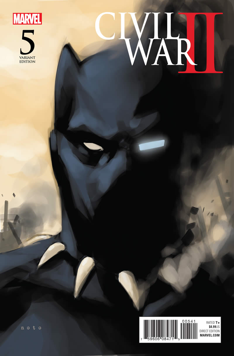 CIVIL WAR II #5 Variant Cover by Phil Noto featuring Black Panther