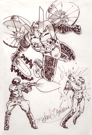 Michael Golden Acroyear sketch - 1978