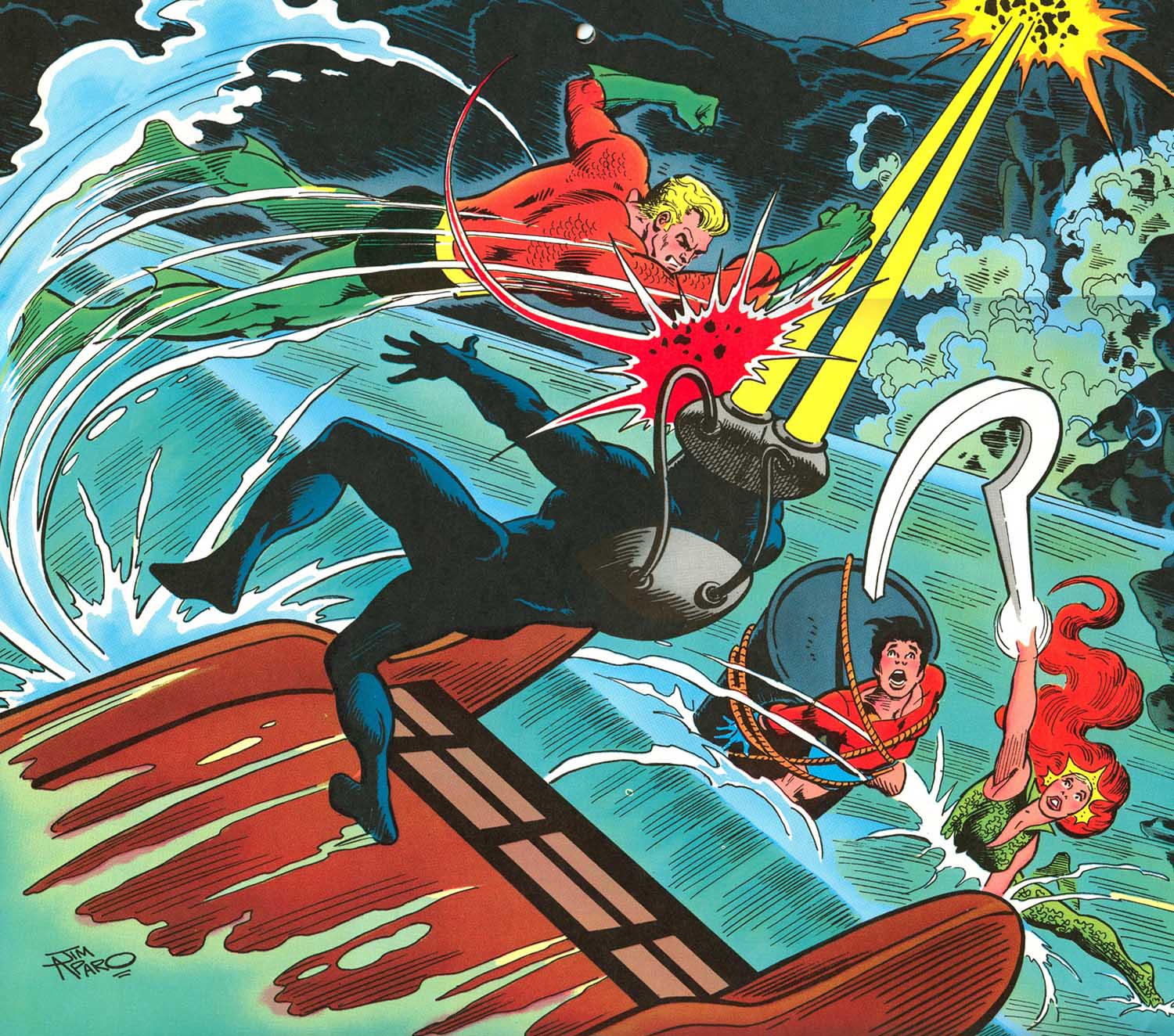 1977 Super DC Calendar for June: Aquaman vs Black Manta.