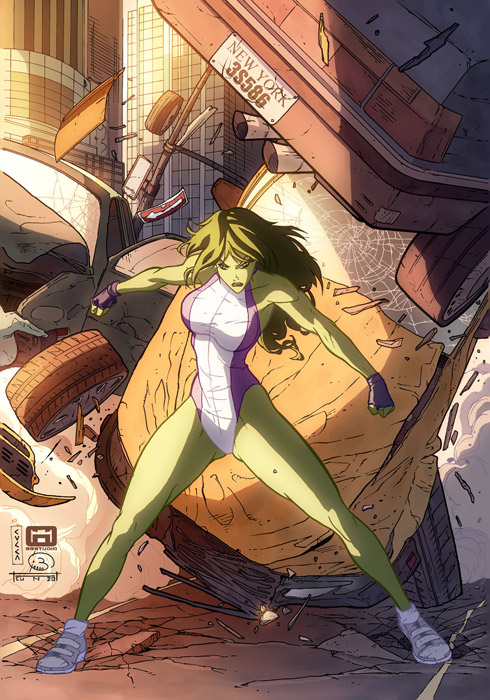 She Hulk #37 cover by Vincenzo Cucca