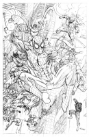 Spider-Man over the city pencil